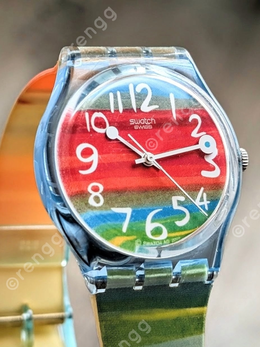 Swatch Color-Stripe Transparent Case Watch - Multicolor